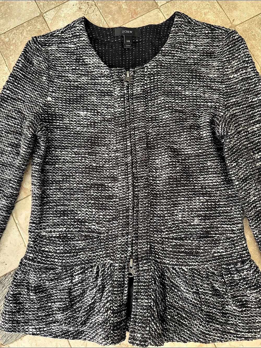J.Crew Textured Zip Peplum Jacket Size XXS Like New